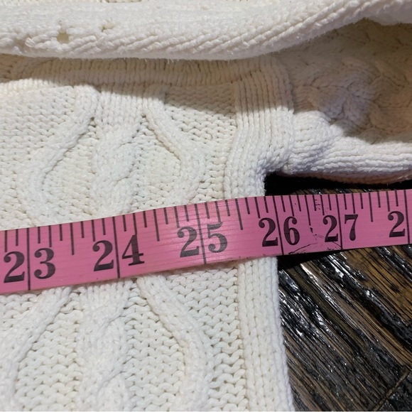 Anthropologie Jasmin Pilcro white cableknit sweater, XL Anthro Letterpress - Picture 11 of 15